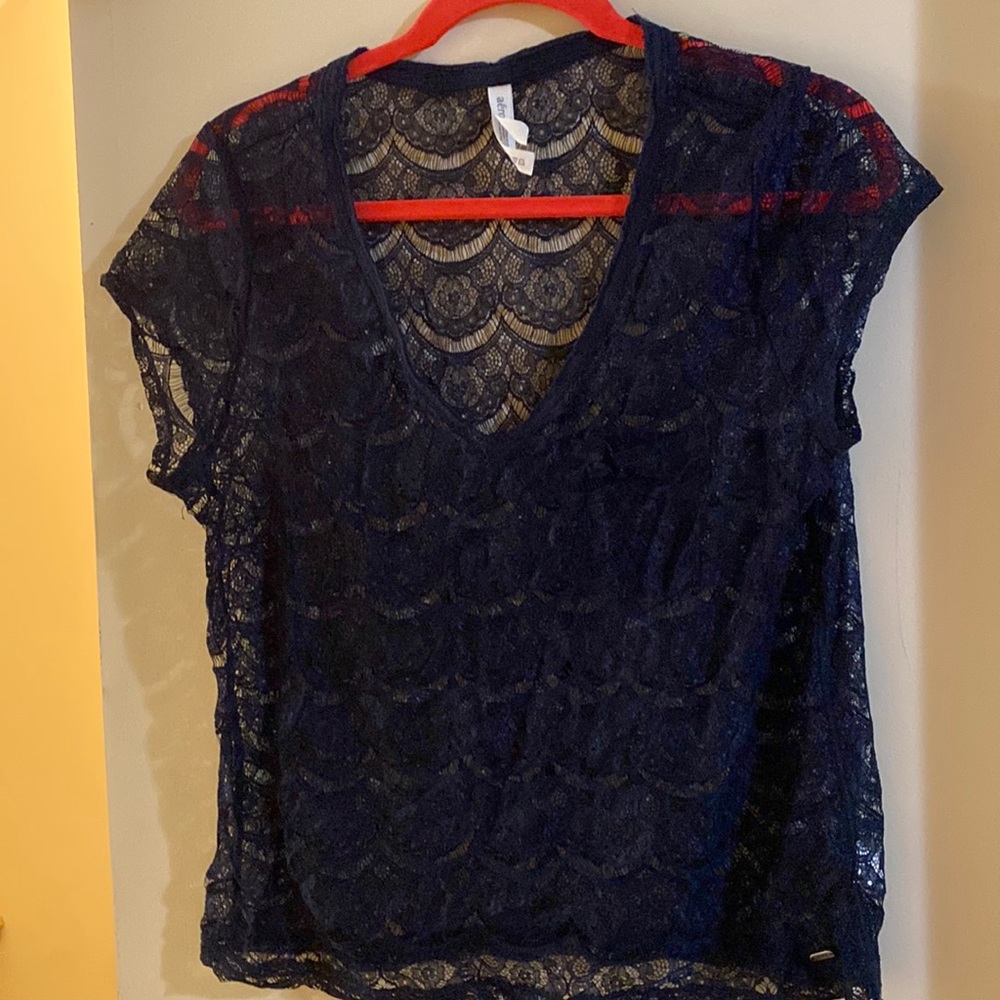 Aeropostale Navy Blue Lace Shirt